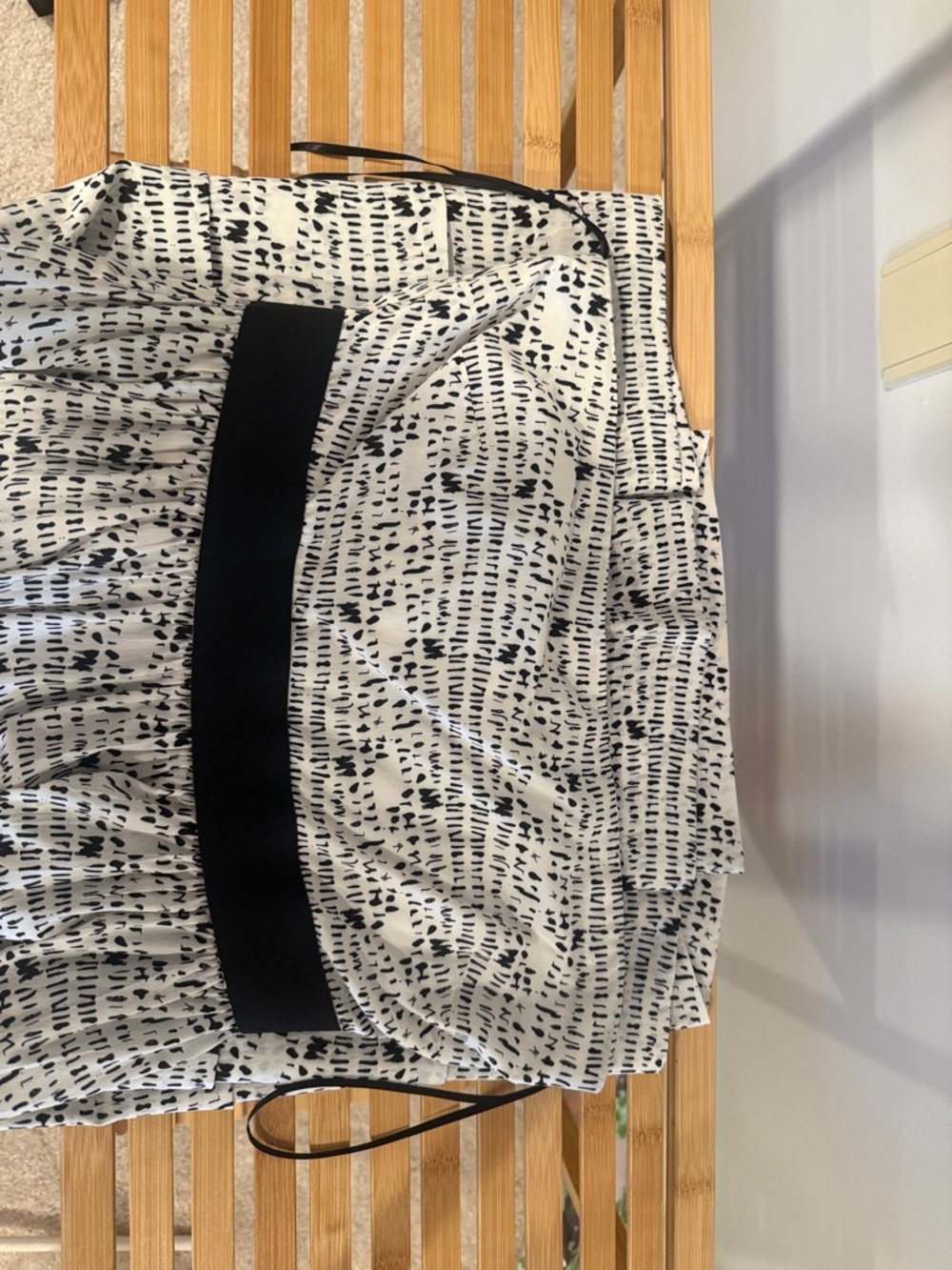 Theory Black and White Printed strapless dress